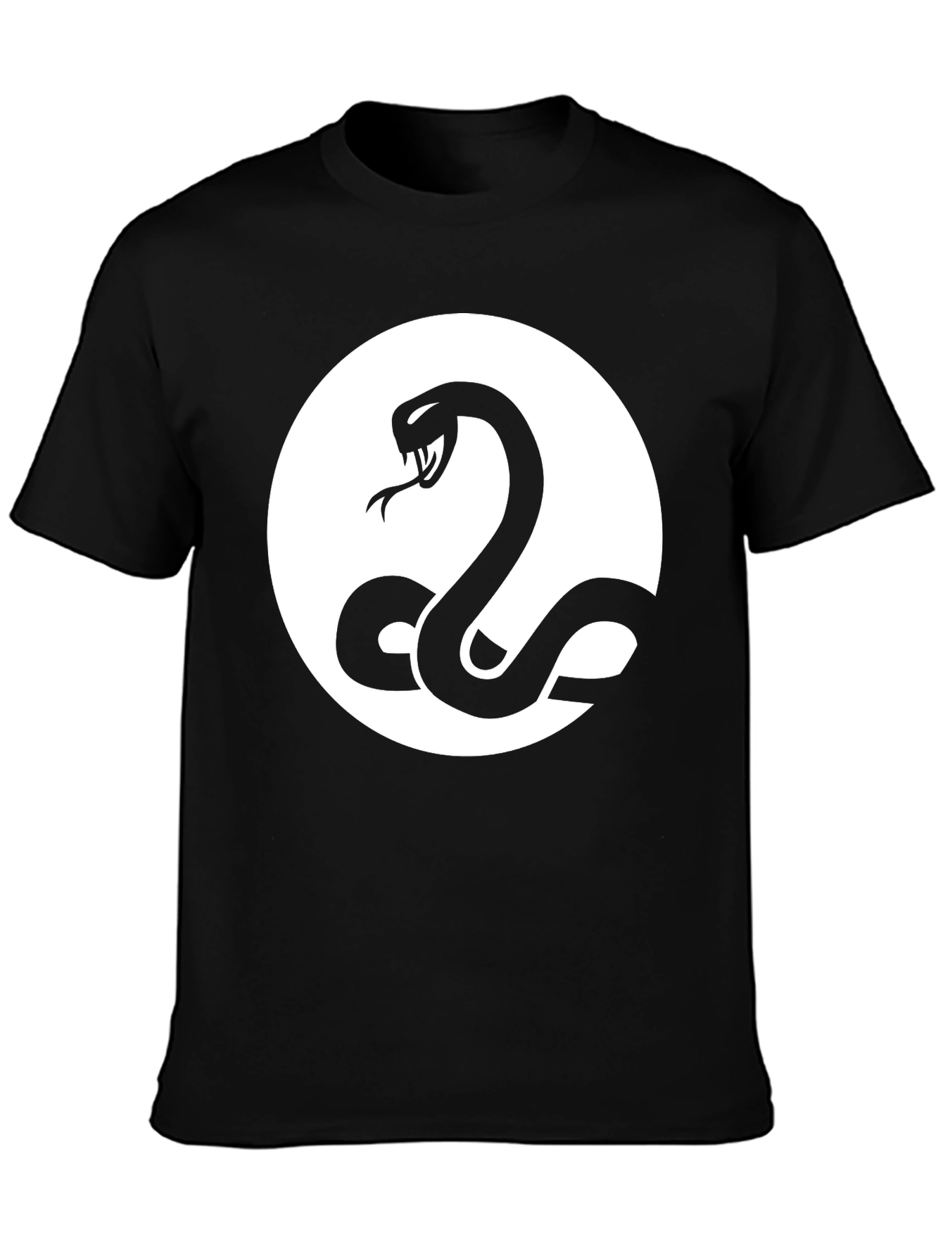 Snake Circle Graphic Tee - Black
