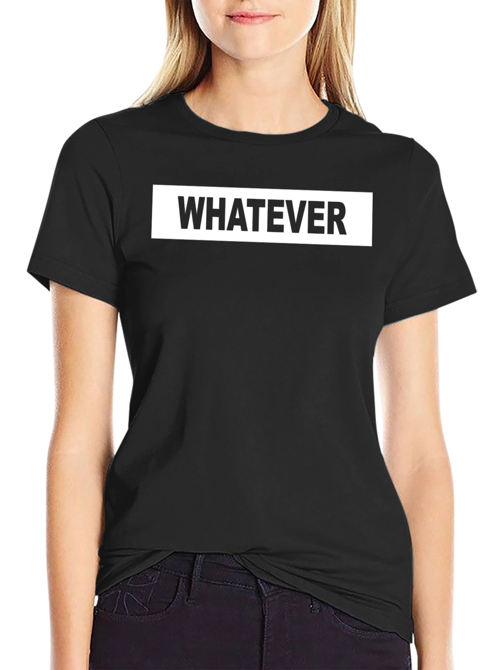 Whatever Graphic Tee - Casual Black T-Shirt