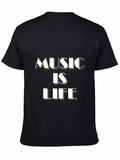 Music is Life Black Graphic Tee