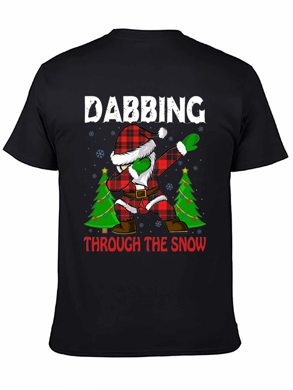 Dabbing Santa Through The Snow Christmas Tee