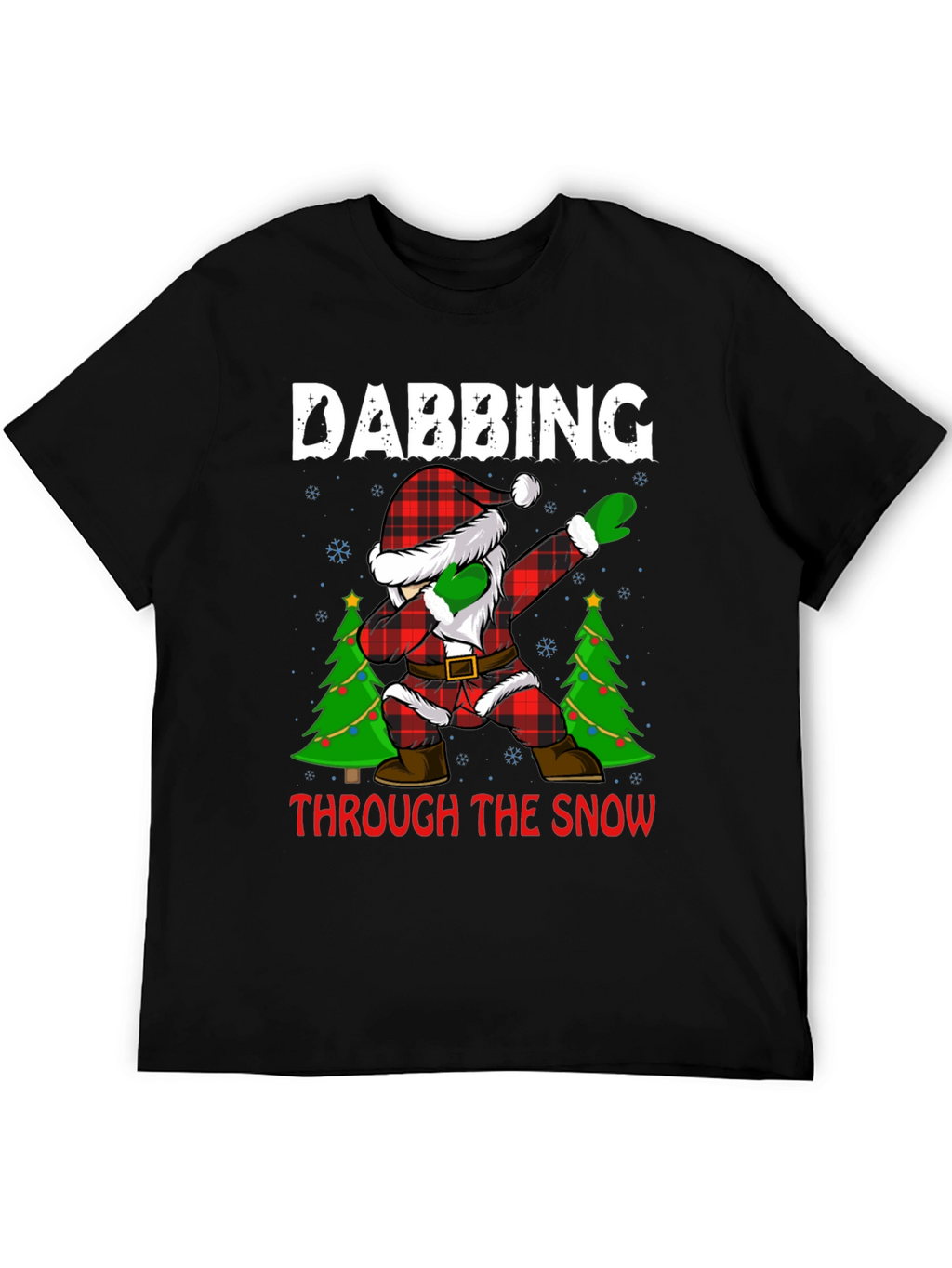 Dabbing Santa Through The Snow Christmas Tee