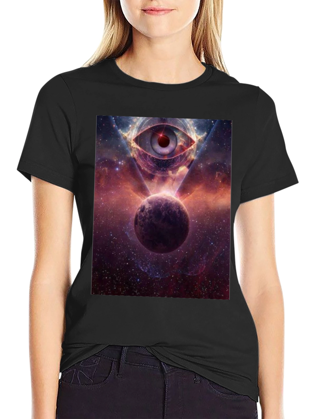 Cosmic Eye Graphic Tee - Galactic Print T-Shirt