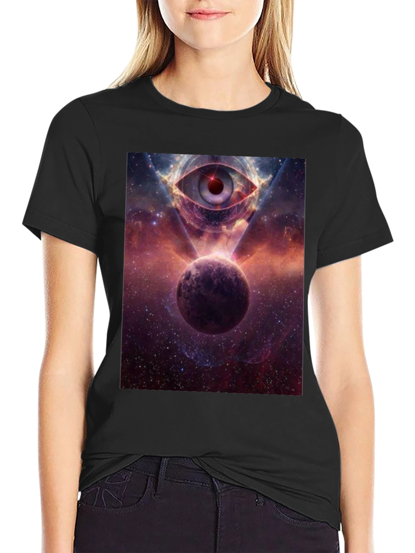 Cosmic Eye Graphic Tee - Galactic Print T-Shirt
