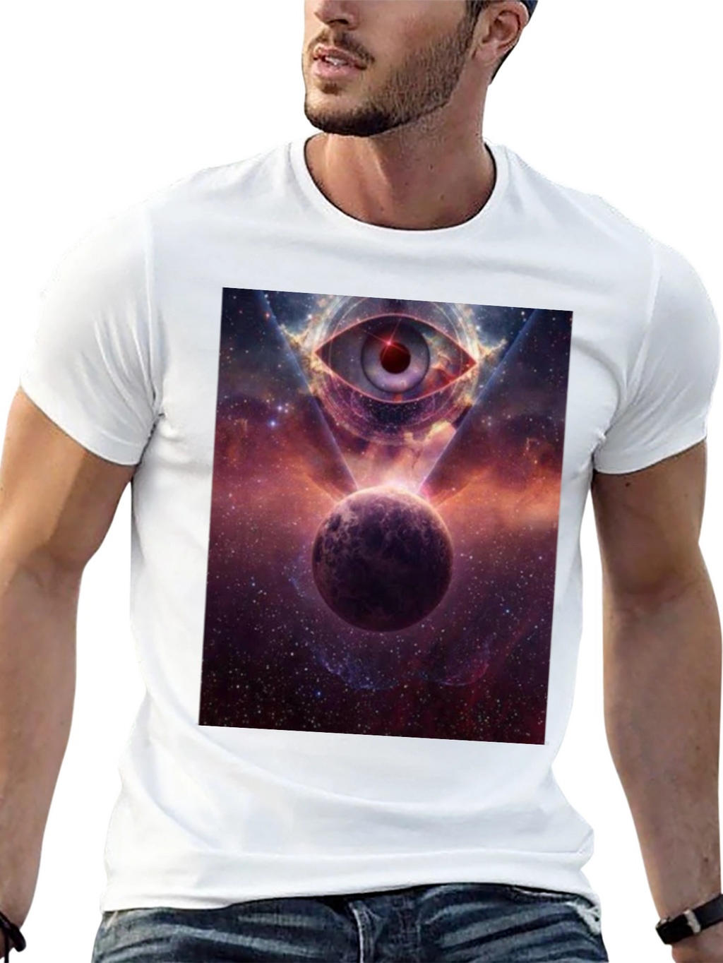 Cosmic Eye Graphic Tee - Galactic Print T-Shirt