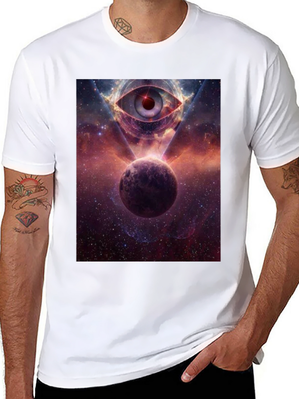 Cosmic Eye Graphic Tee - Galactic Print T-Shirt