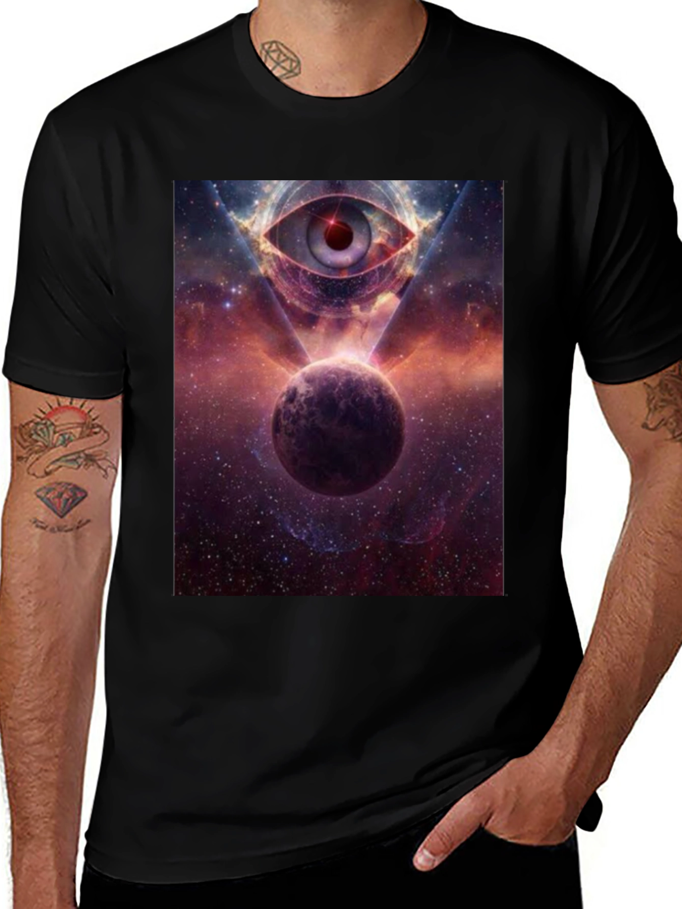 Cosmic Eye Graphic Tee - Galactic Print T-Shirt