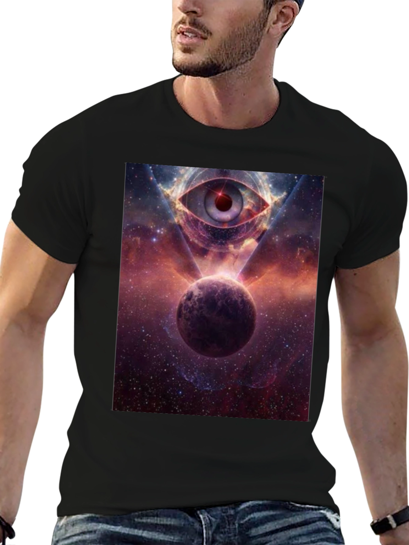 Cosmic Eye Graphic Tee - Galactic Print T-Shirt