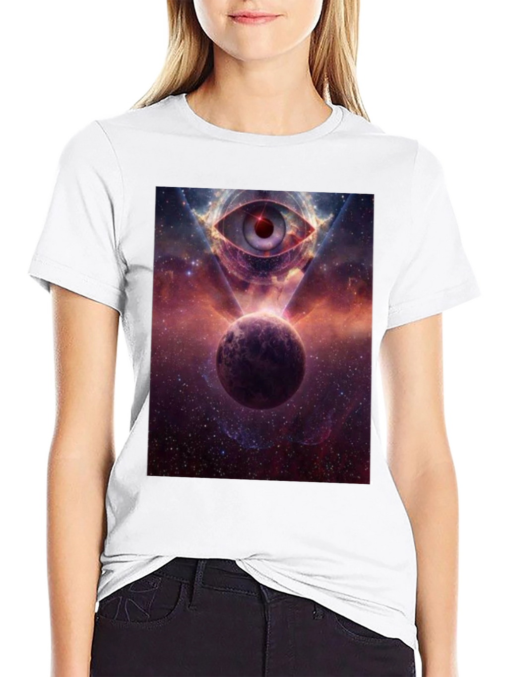 Cosmic Eye Graphic Tee - Galactic Print T-Shirt