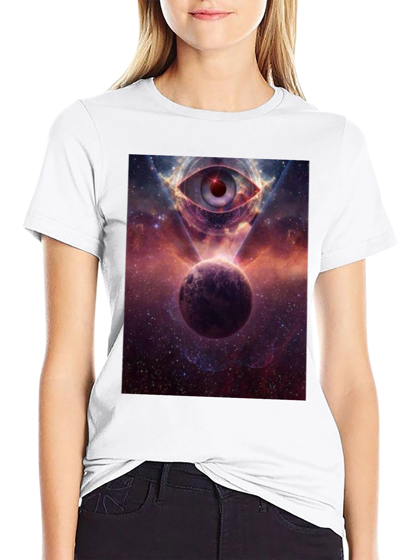 Cosmic Eye Graphic Tee - Galactic Print T-Shirt