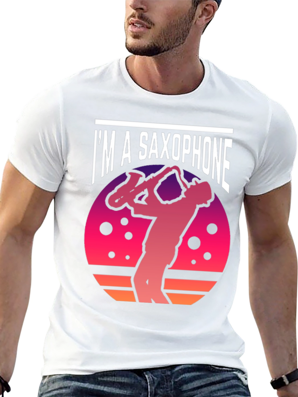 Im a Saxophone T-Shirt - Retro Sunset Design