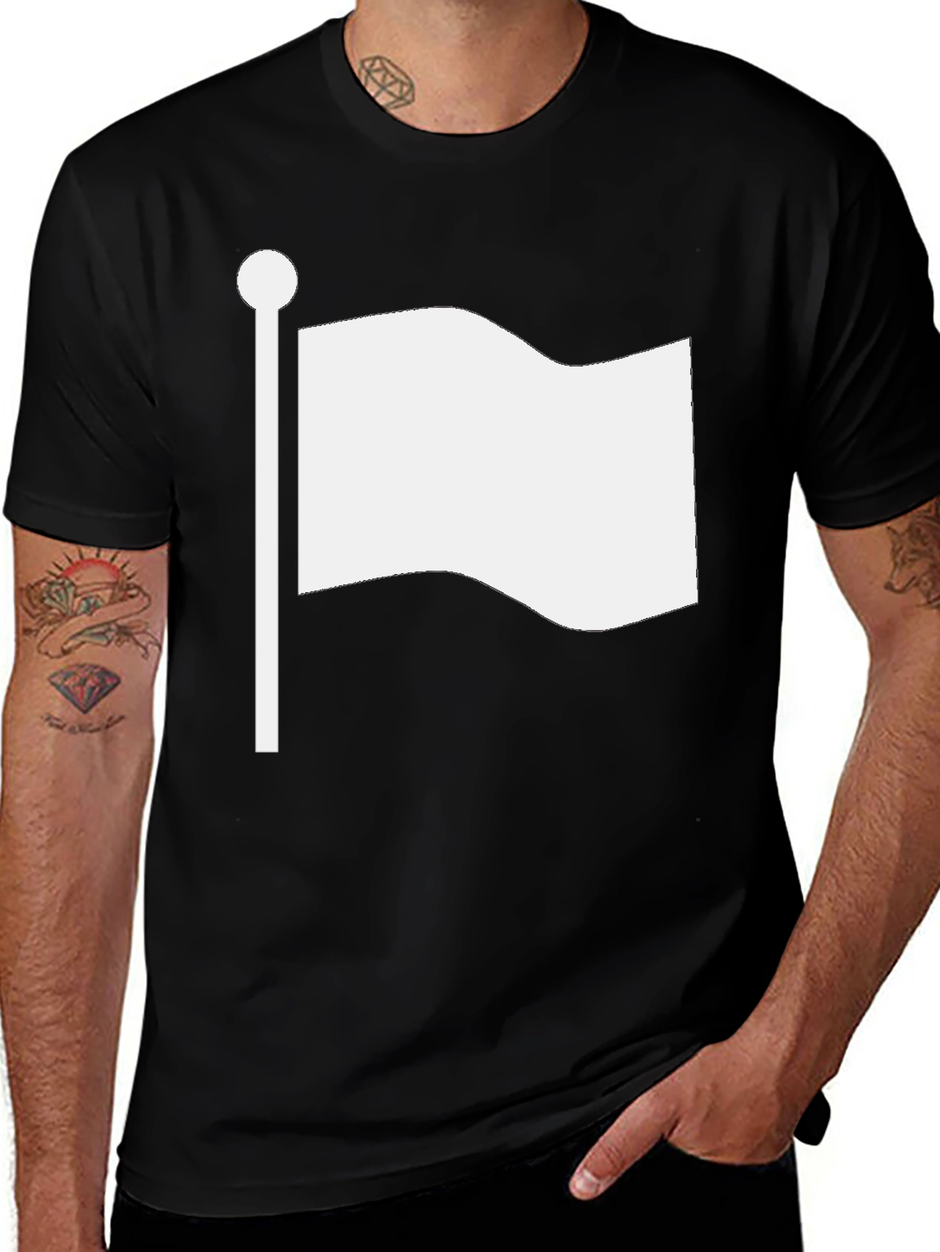 White Flag Graphic Tee - Soft Cotton Blend