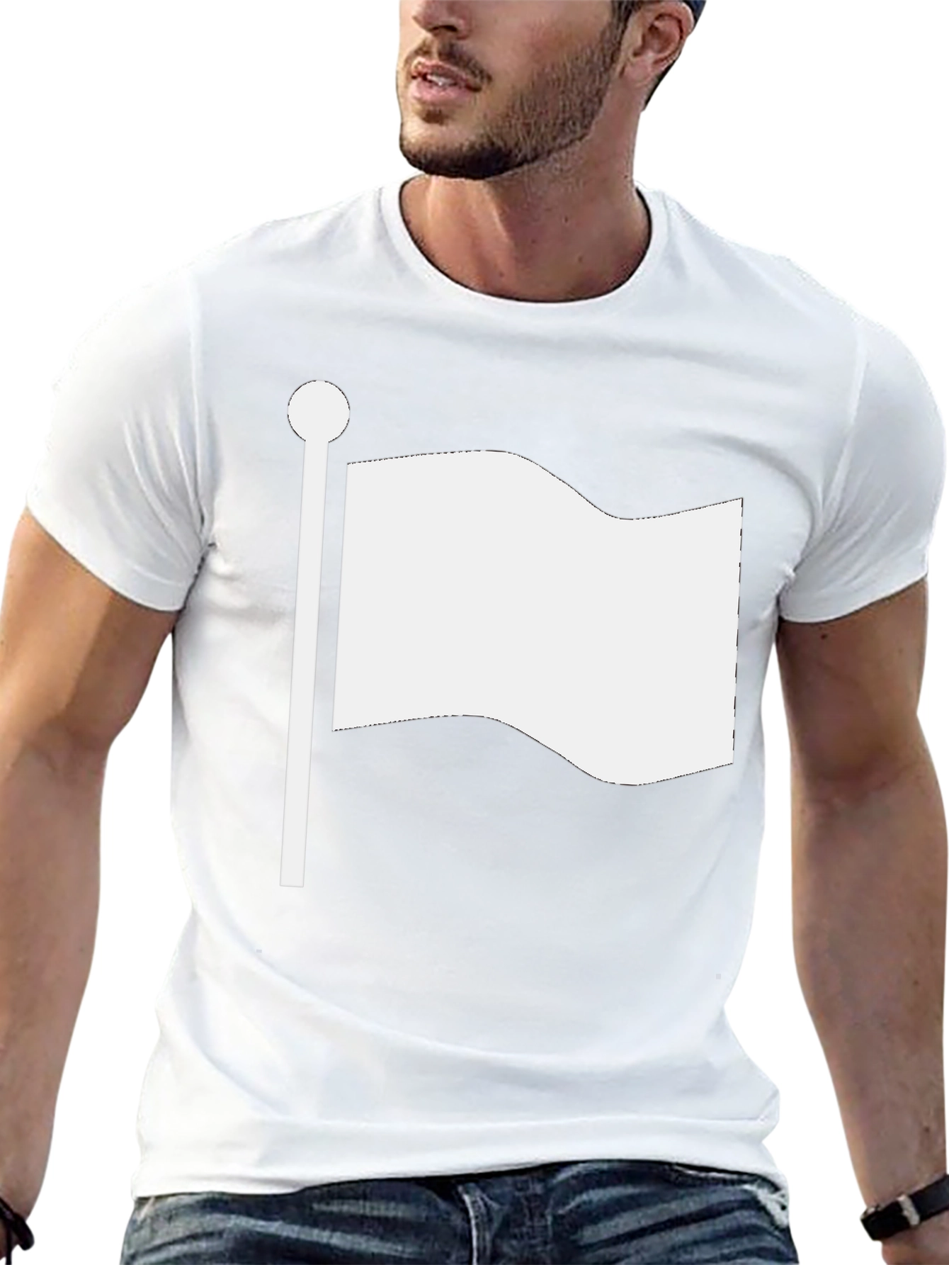 White Flag Graphic Tee - Soft Cotton Blend
