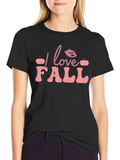 I Love Fall T-Shirt - Pumpkin Autumn Design