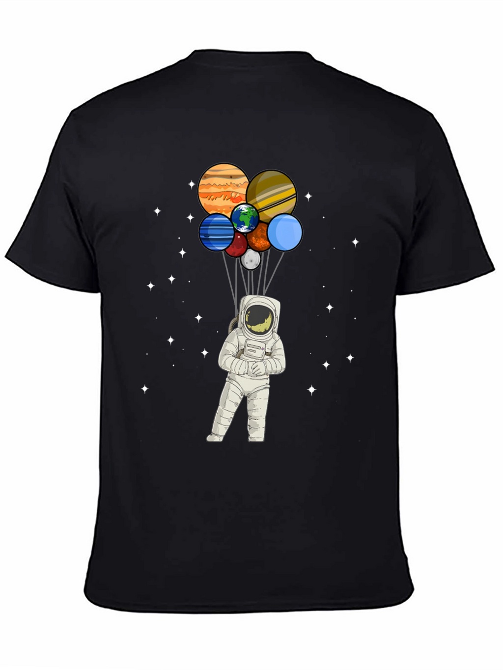 Astronaut Planet Balloons Graphic Tee