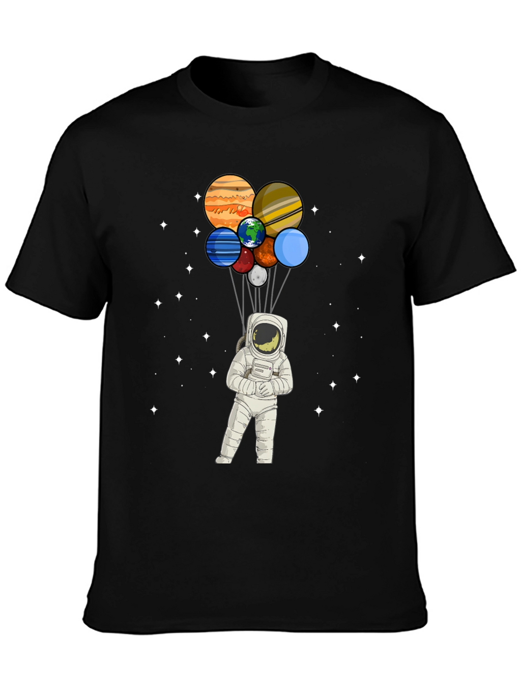 Astronaut Planet Balloons Graphic Tee