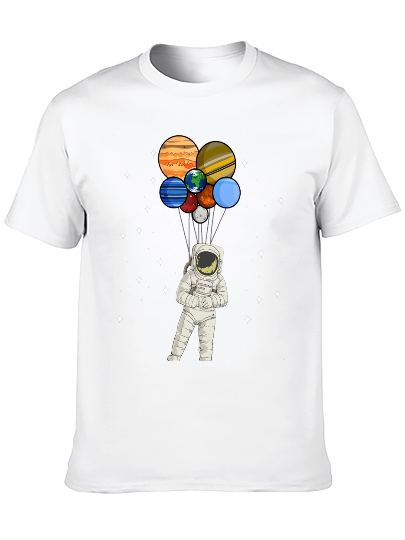 Astronaut Planet Balloons Graphic Tee