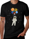 Astronaut Planet Balloons Graphic Tee