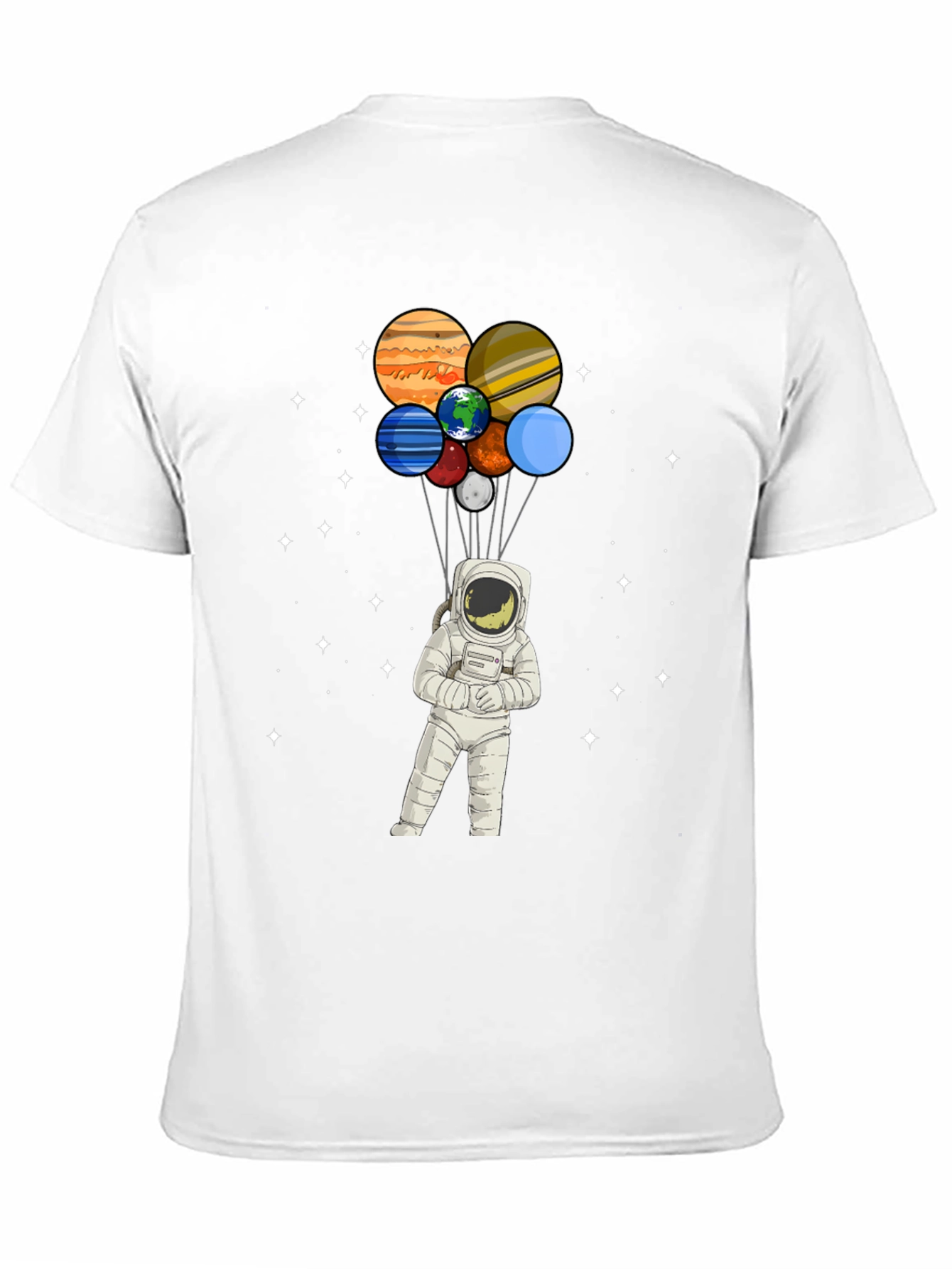 Astronaut Planet Balloons Graphic Tee