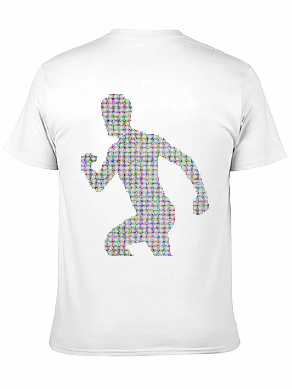 Pixelated Runner Graphic Tee - Black Cotton T-Shirt