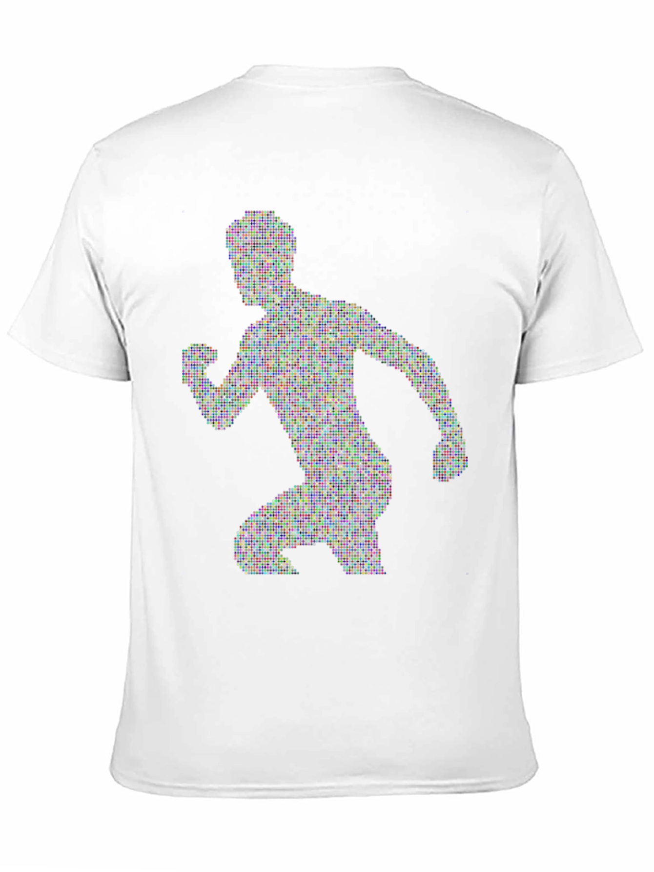 Pixelated Runner Graphic Tee - Black Cotton T-Shirt