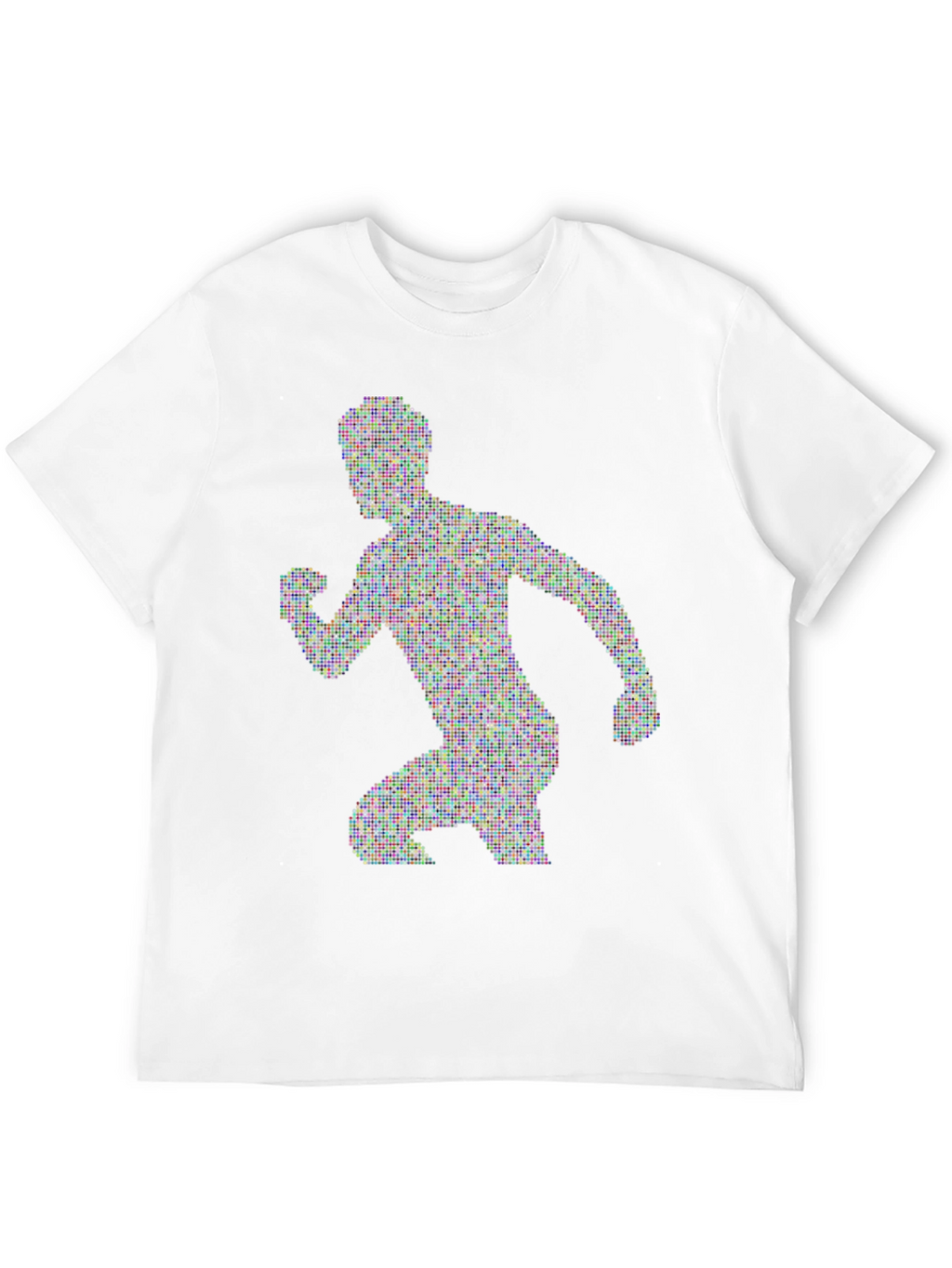 Pixelated Runner Graphic Tee - Black Cotton T-Shirt