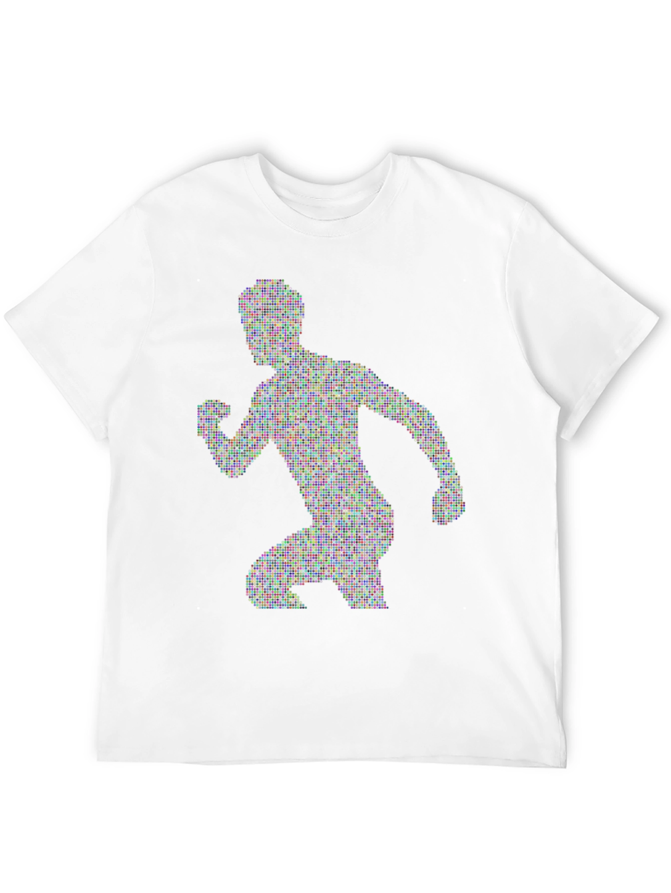 Pixelated Runner Graphic Tee - Black Cotton T-Shirt