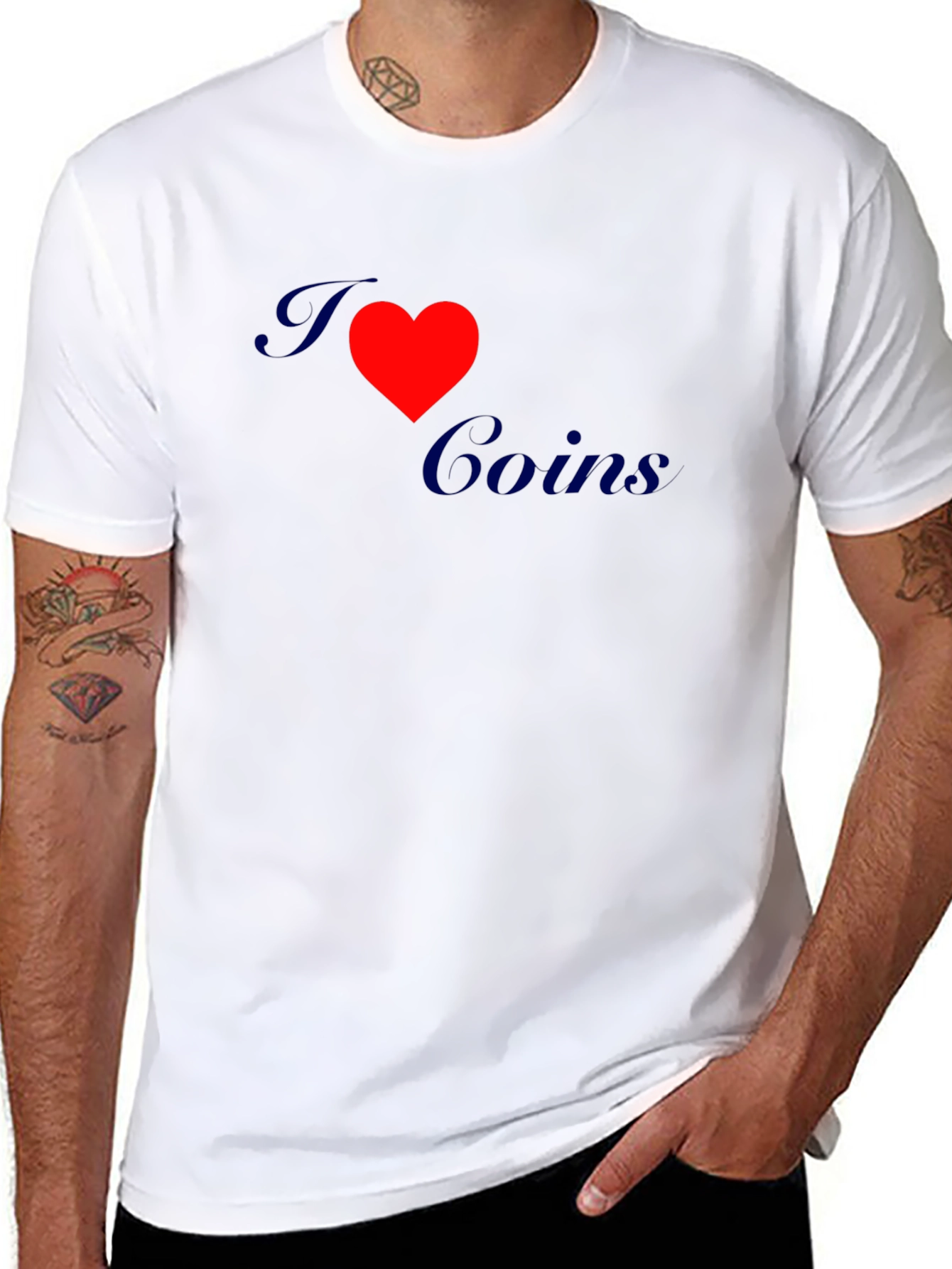 I Love Coins Graphic Tee - Black