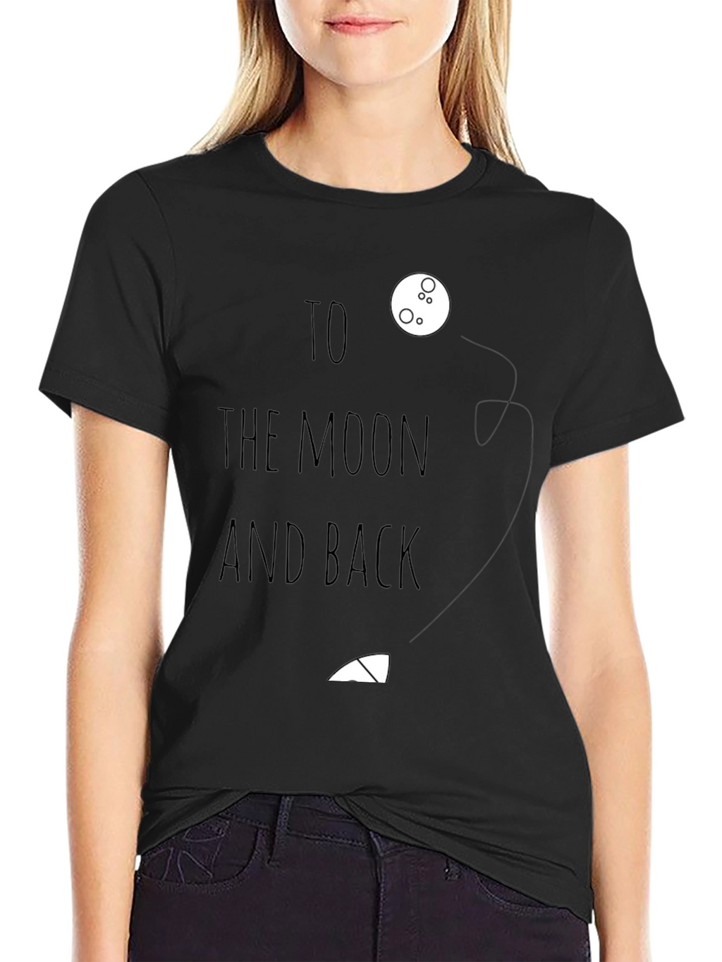 To the Moon and Back Graphic Tee - Black
