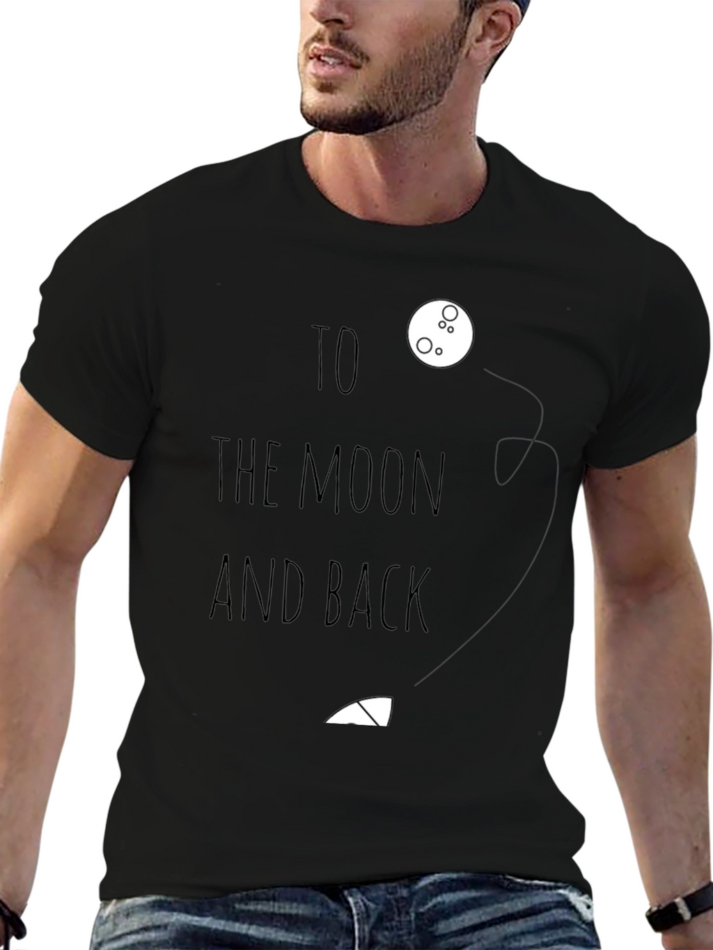 To the Moon and Back Graphic Tee - Black
