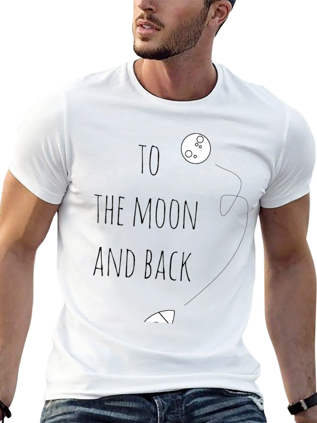 To the Moon and Back Graphic Tee - Black