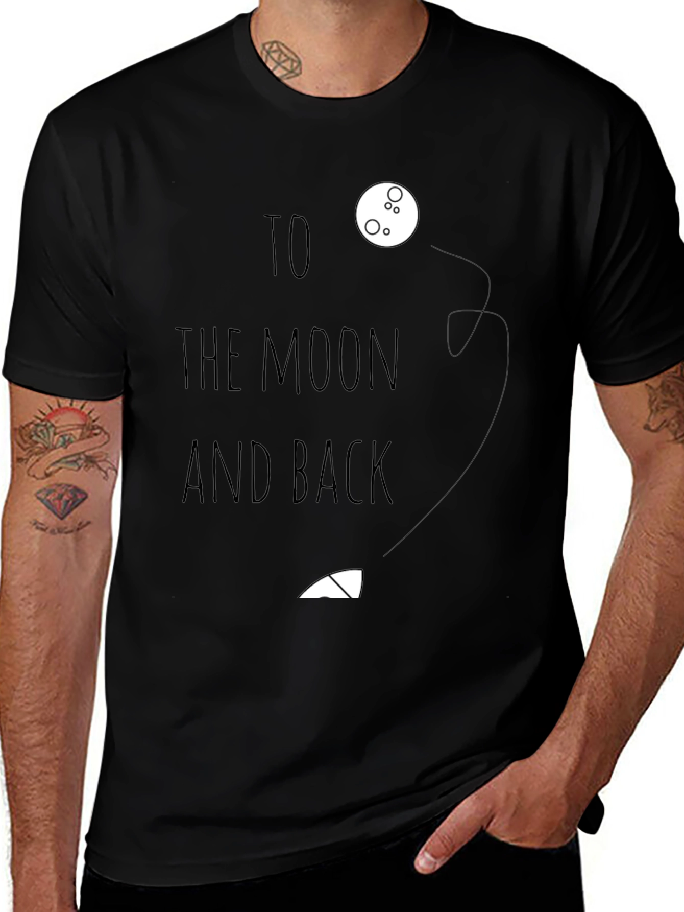 To the Moon and Back Graphic Tee - Black