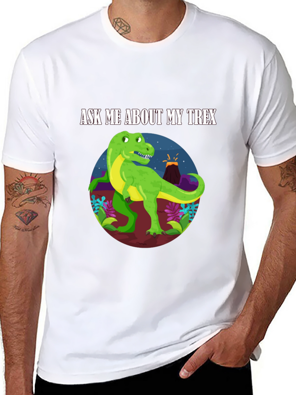 Ask Me About My T-Rex Black T-Shirt
