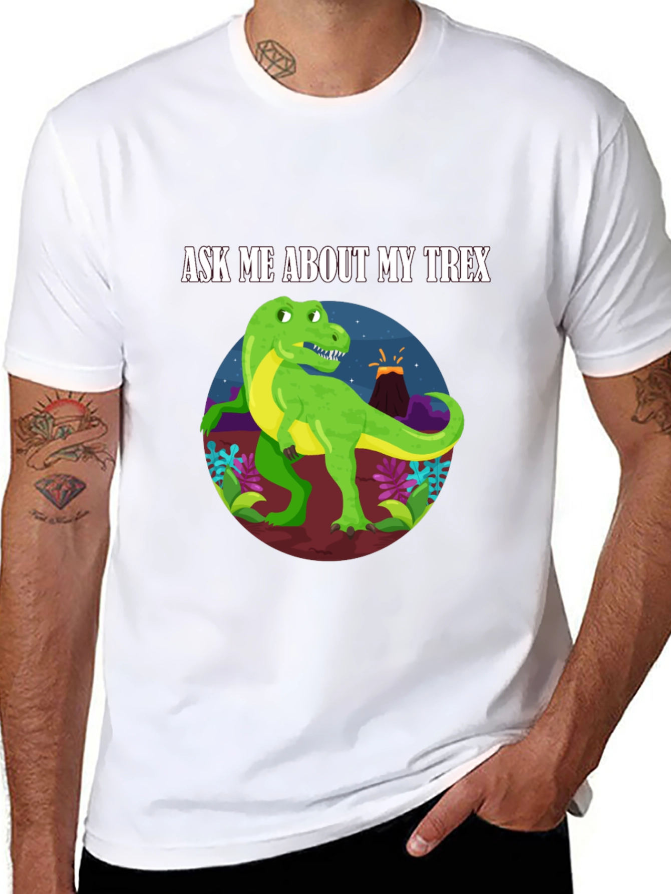 Ask Me About My T-Rex Black T-Shirt