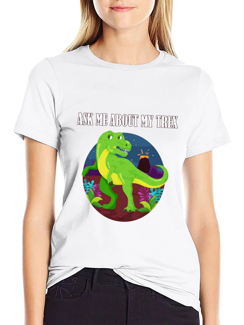 Ask Me About My T-Rex Black T-Shirt