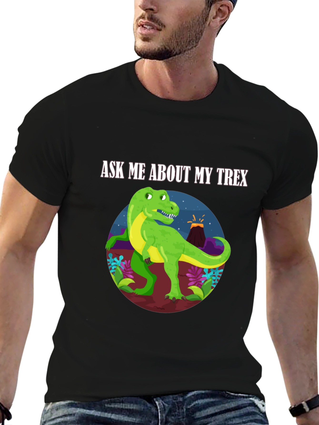 Ask Me About My T-Rex Black T-Shirt