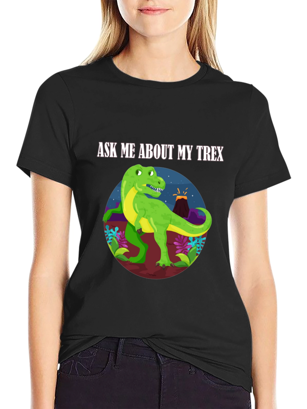 Ask Me About My T-Rex Black T-Shirt