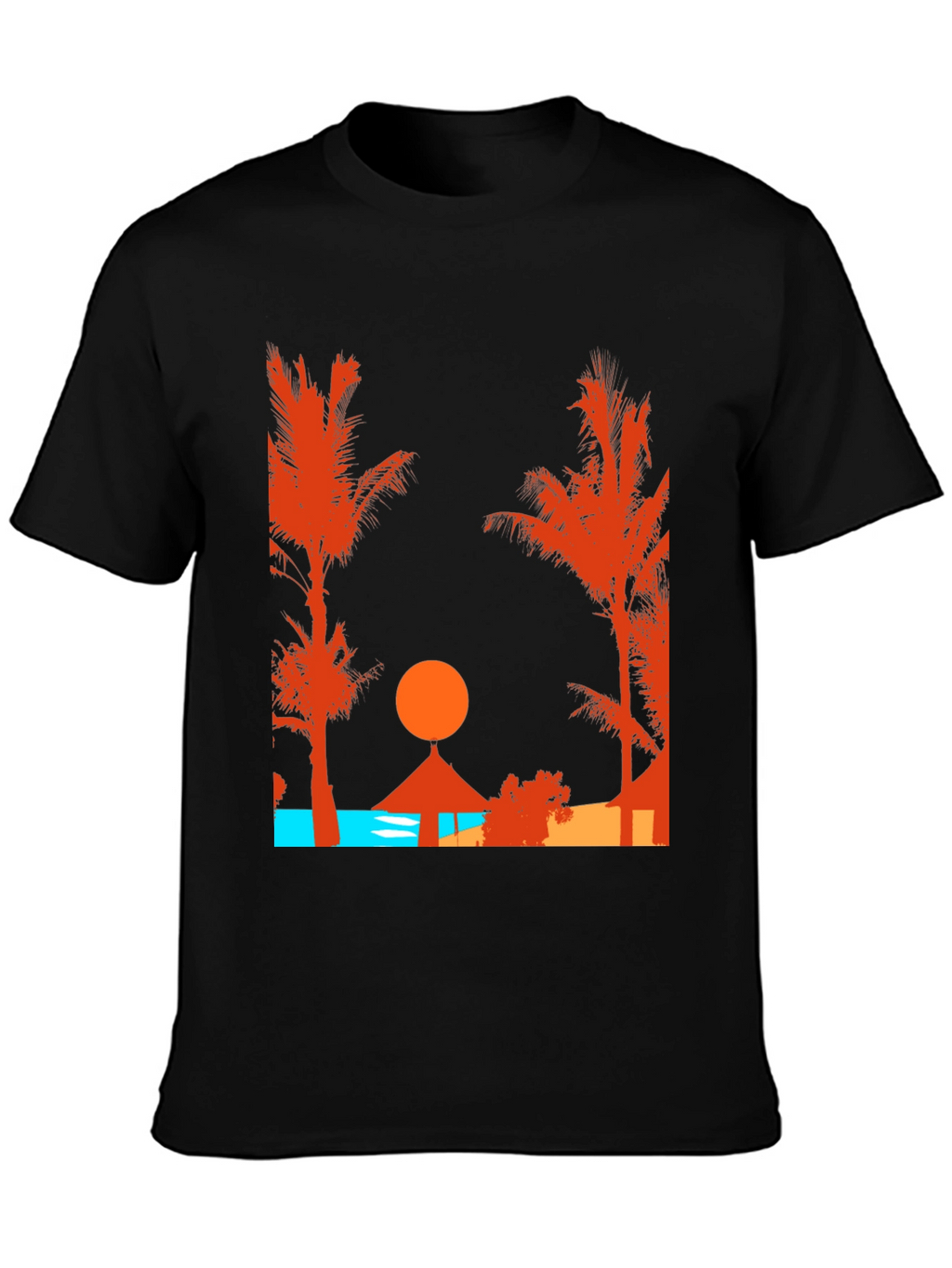 Sunset Beach Graphic T-Shirt - Tropical Getaway Design