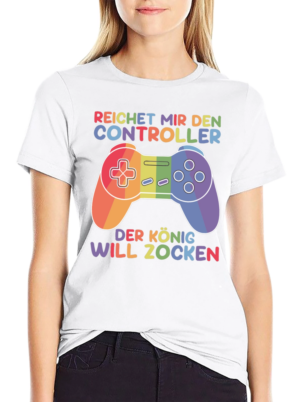 Rainbow Gamer T-Shirt - Reichert Mir Den Controller