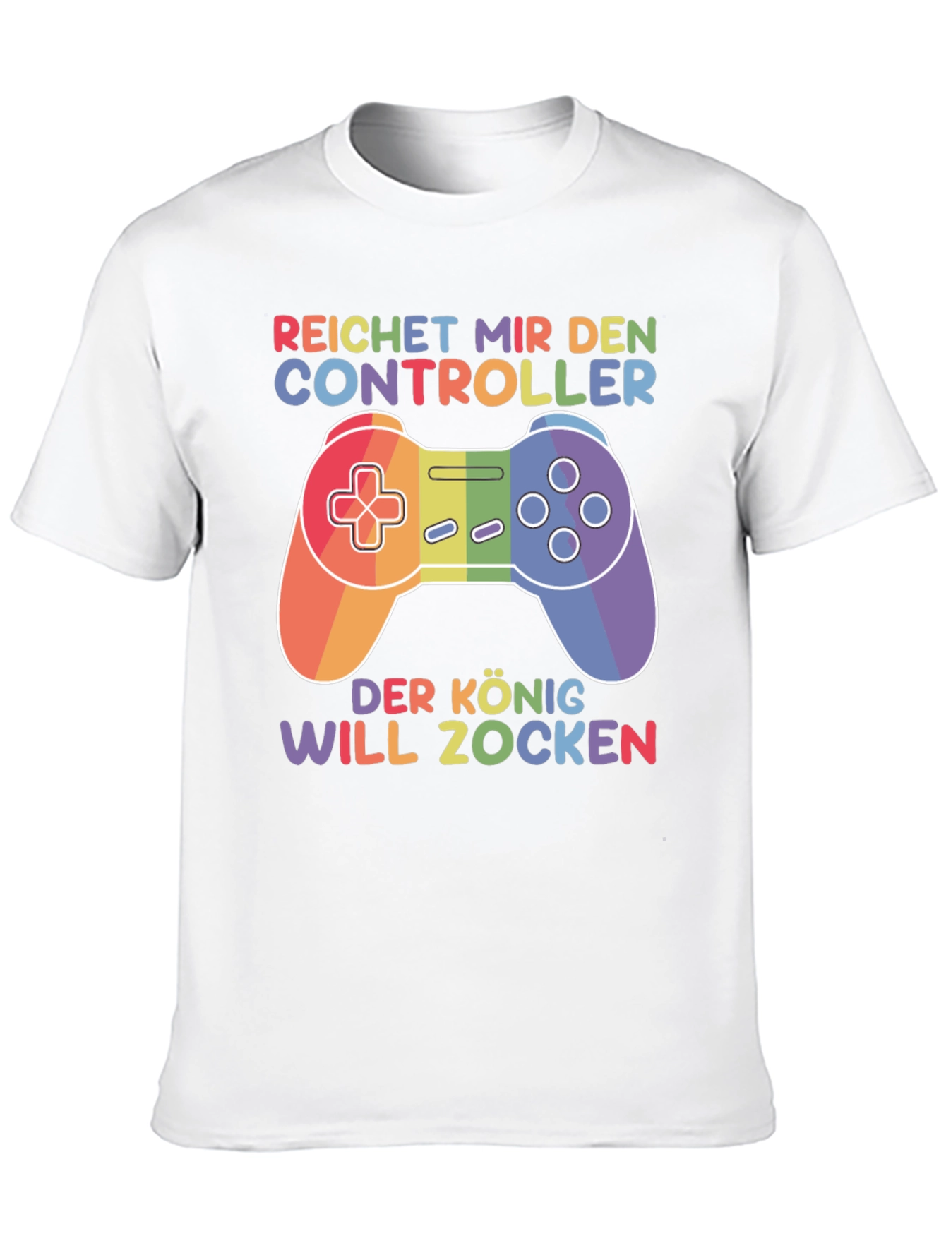 Rainbow Gamer T-Shirt - Reichert Mir Den Controller