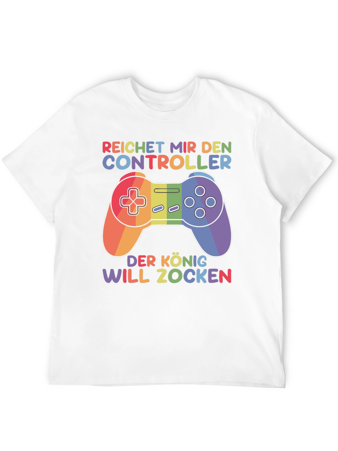 Rainbow Gamer T-Shirt - Reichert Mir Den Controller
