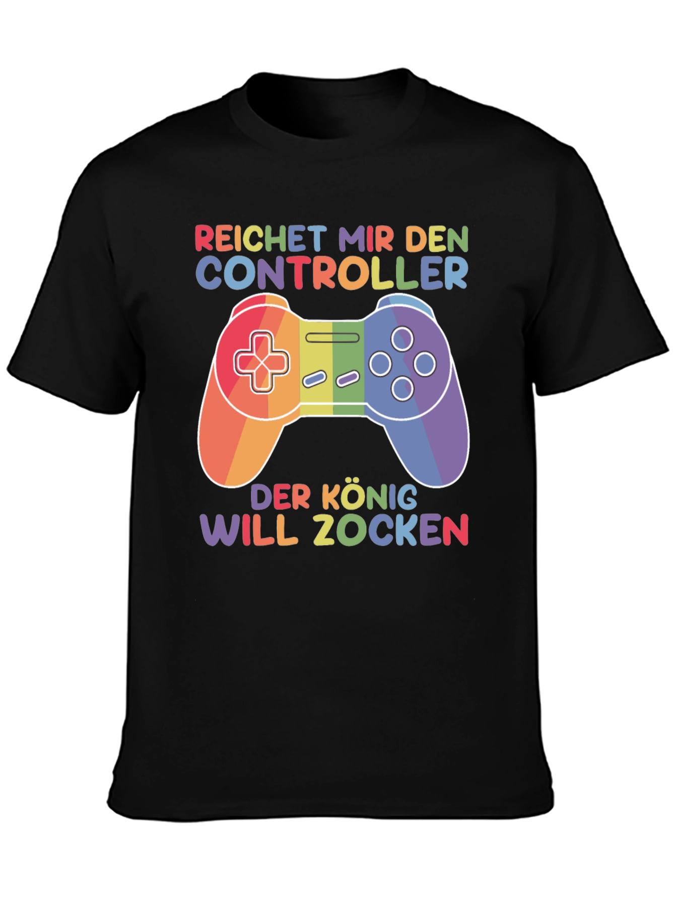 Rainbow Gamer T-Shirt - Reichert Mir Den Controller