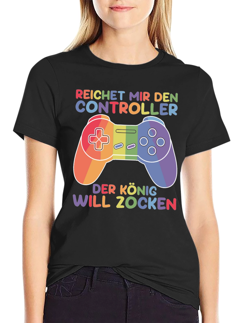 Rainbow Gamer T-Shirt - Reichert Mir Den Controller