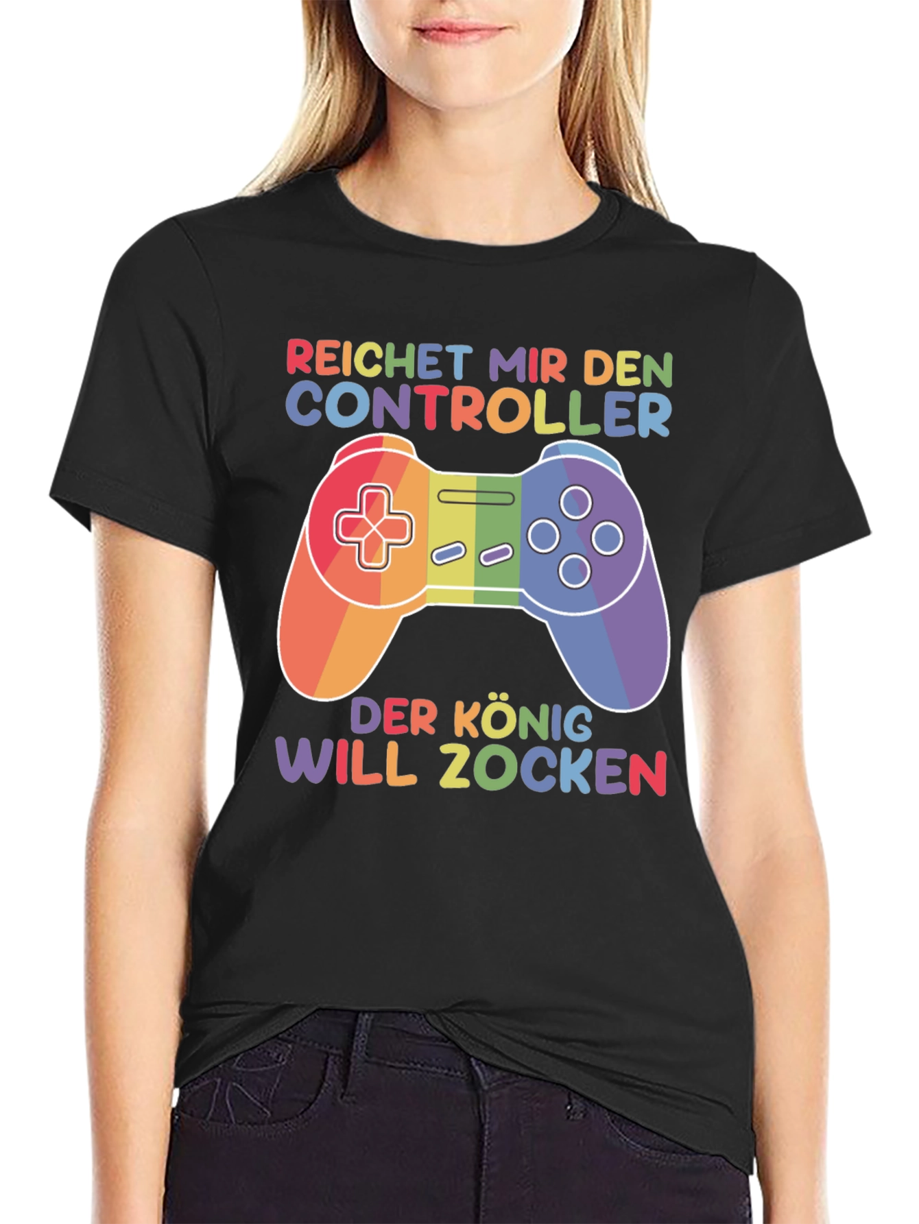 Rainbow Gamer T-Shirt - Reichert Mir Den Controller