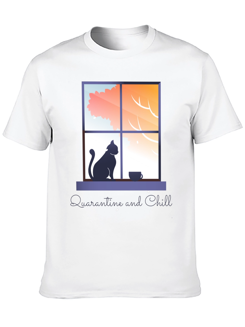 Quarantine & Chill T-Shirt - Cat by Window
