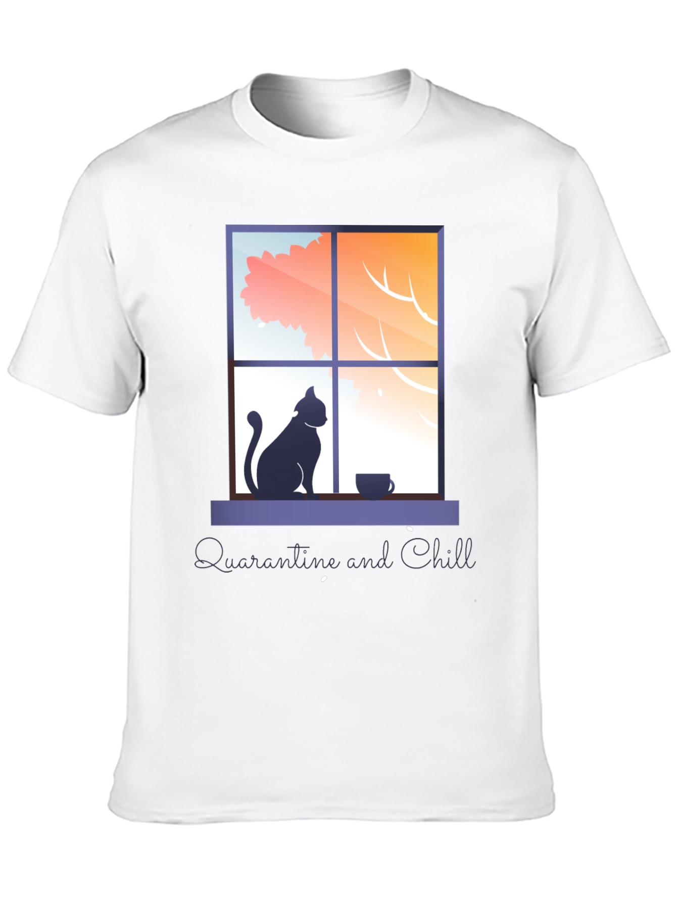 Quarantine & Chill T-Shirt - Cat by Window