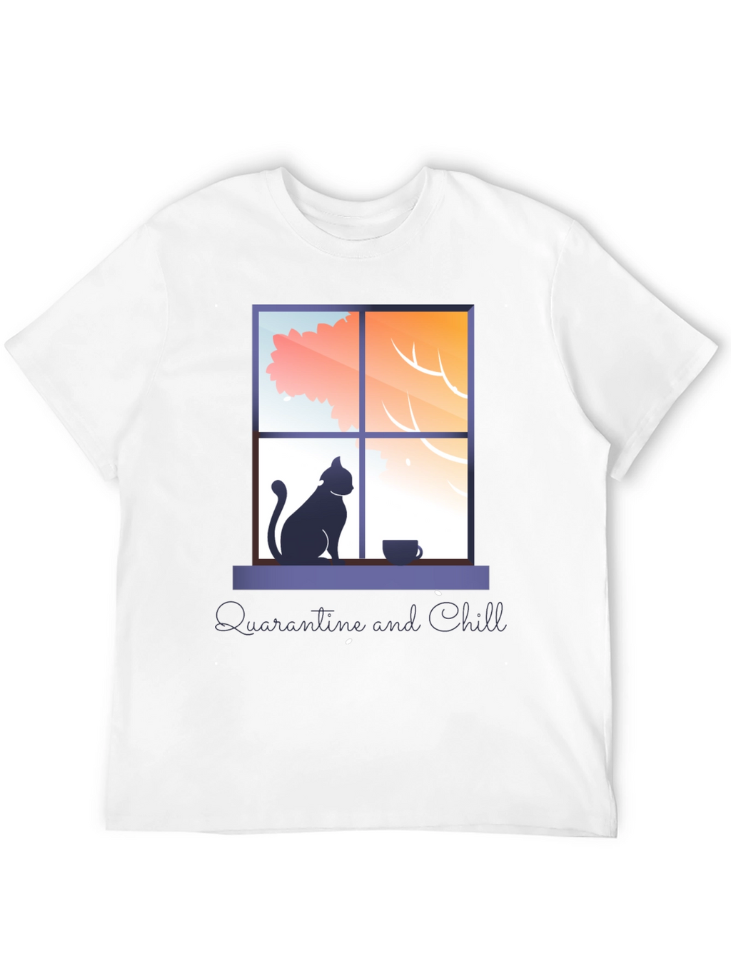 Quarantine & Chill T-Shirt - Cat by Window