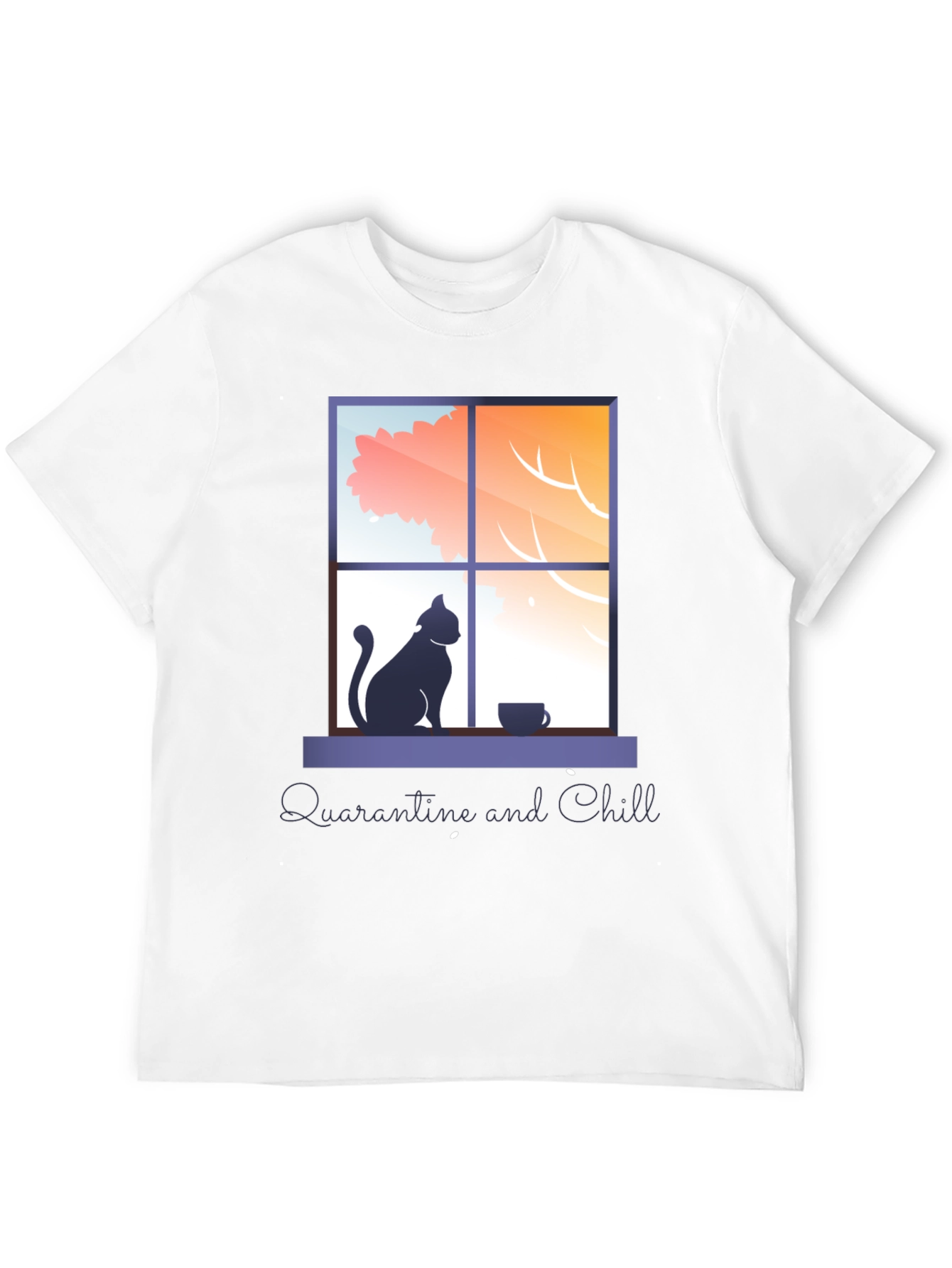 Quarantine & Chill T-Shirt - Cat by Window
