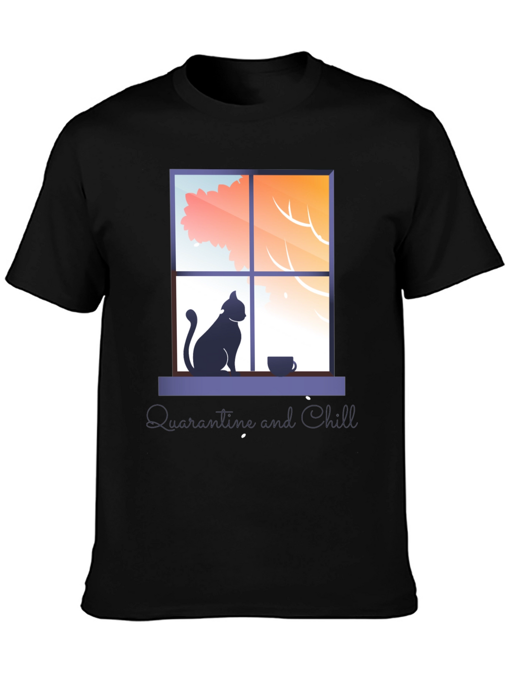 Quarantine & Chill T-Shirt - Cat by Window