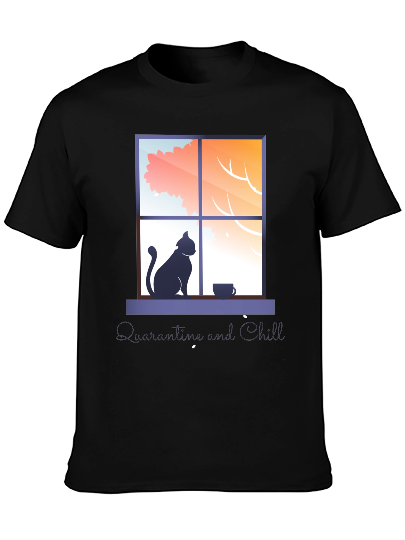 Quarantine & Chill T-Shirt - Cat by Window