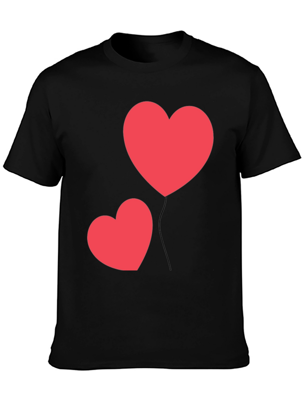 Heart Balloon Graphic Black T-Shirt